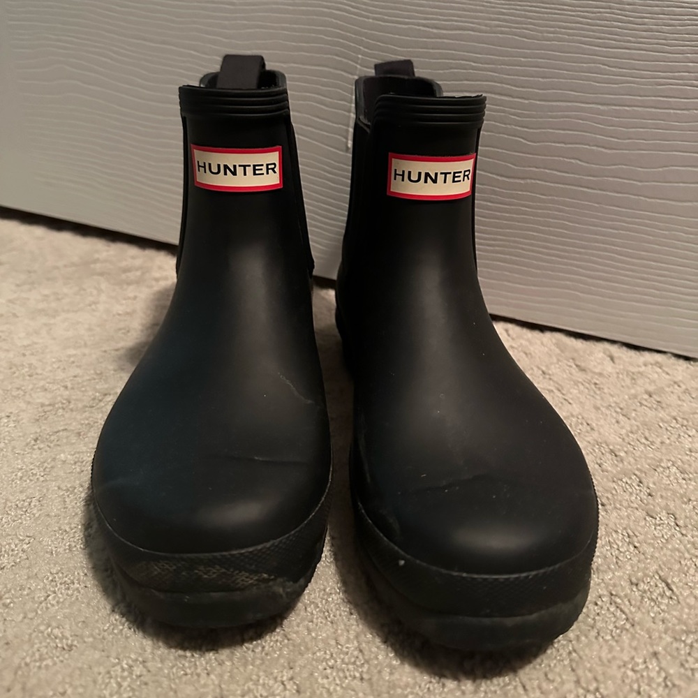 Black hunter rain boots